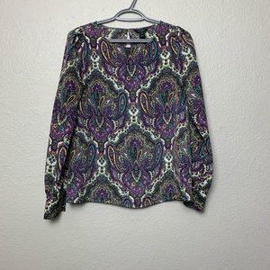 J.Crew Paisley Long sleeve blouse